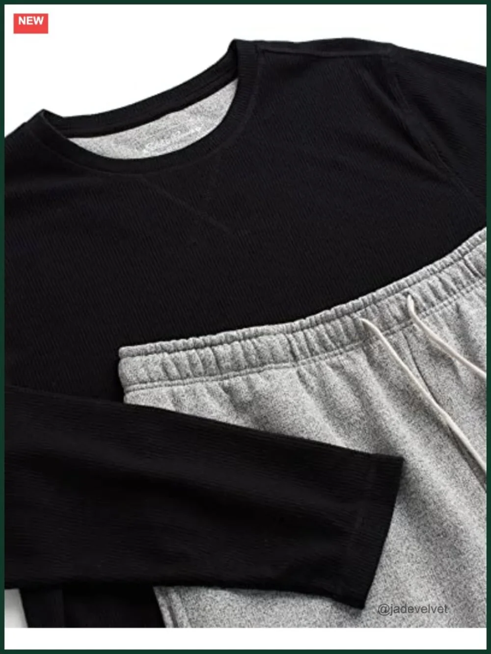 Men's Thermal Pajama Set - 2 Piece Lounge Set with Long Sleeve Top and